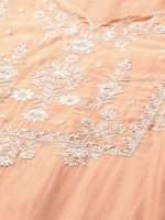 Pastel Orange Cotton White Floral Embroidered Shalwar Suit - Zedanya - Image 8