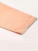 Pastel Orange Cotton White Floral Embroidered Shalwar Suit - Zedanya - Image 13