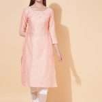 Peach Floral Sequin Embroidered Designer Kurta - Zedanya