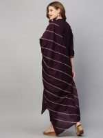 Deep Wine Floral Hand Embroidered Indian Shalwar Suit - Zedanya - Image 13