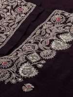 Deep Wine Floral Hand Embroidered Indian Shalwar Suit - Zedanya - Image 12