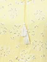 Light Yellow Floral Sequin Embroidered Straight Cut Kurta - Zedanya - Image 4