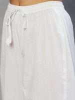 White Floral Yoke Embroidered A-Line Shalwar Suit - Zedanya - Image 10