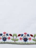 White Floral Yoke Embroidered A-Line Shalwar Suit - Zedanya - Image 11