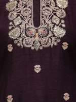 Deep Wine Floral Hand Embroidered Indian Shalwar Suit - Zedanya - Image 5