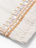 Subtle Yellow Hand Embroidered Designer Kurta With Pants - Zedanya - Image 6