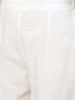 Subtle Yellow Hand Embroidered Designer Kurta With Pants - Zedanya - Image 8