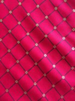 Indian Kurta design in Magenta Pink Gold Foil Print with Yoke Embroidery - Zedanya - Image 5