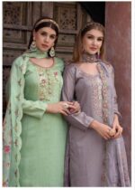 The Green Luxury Floral Embroidered Indian Readymade Shalwar Suit - Image 3