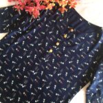 Indian Casual Deep Blue Flower Bud Print Kurta - Zedanya