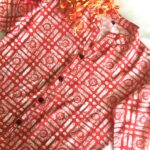 Indian Kurta Design in Red Orange Summer Shade with Tribe Print - Zedanya