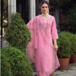 Pink Heavy Bead Hand Work Designer Shalwar Suit -Zedanya