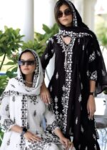 White Heavy Embroidery Work in Black Readymade Gharara Suit - Zedanya - Image 3