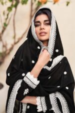 Latest Black Designer Readymade White Embroidery Suit by Zedanya - Image 3