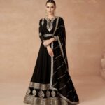 Black Limited Edition Designer Heavy Party Wear Readymade Anarkali Suit - Zedanya
