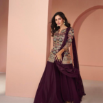 Multi Embroidered Indian Designer Sharara Suit by Zedanya