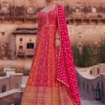 Bright Pink Bridal Heavy Embroidered Designer Anarkali Suit by Zedanya