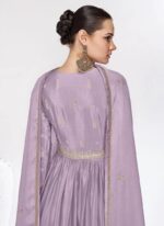 Lavender Multi Color Embroidered Designer Anarkali Suit by Zedanya - Image 4