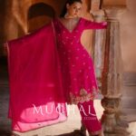 Hot Pink Thread And Sequence Embroidery Indian Designer Suit by Zedanya