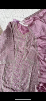 Lavender purple heavy sequins embroidered sharara suit by Zedanya Sri Lanka - Image 2