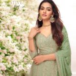 Lime green heavy sequins embroidered designer sharara suit by Zedanya Sri Lanka
